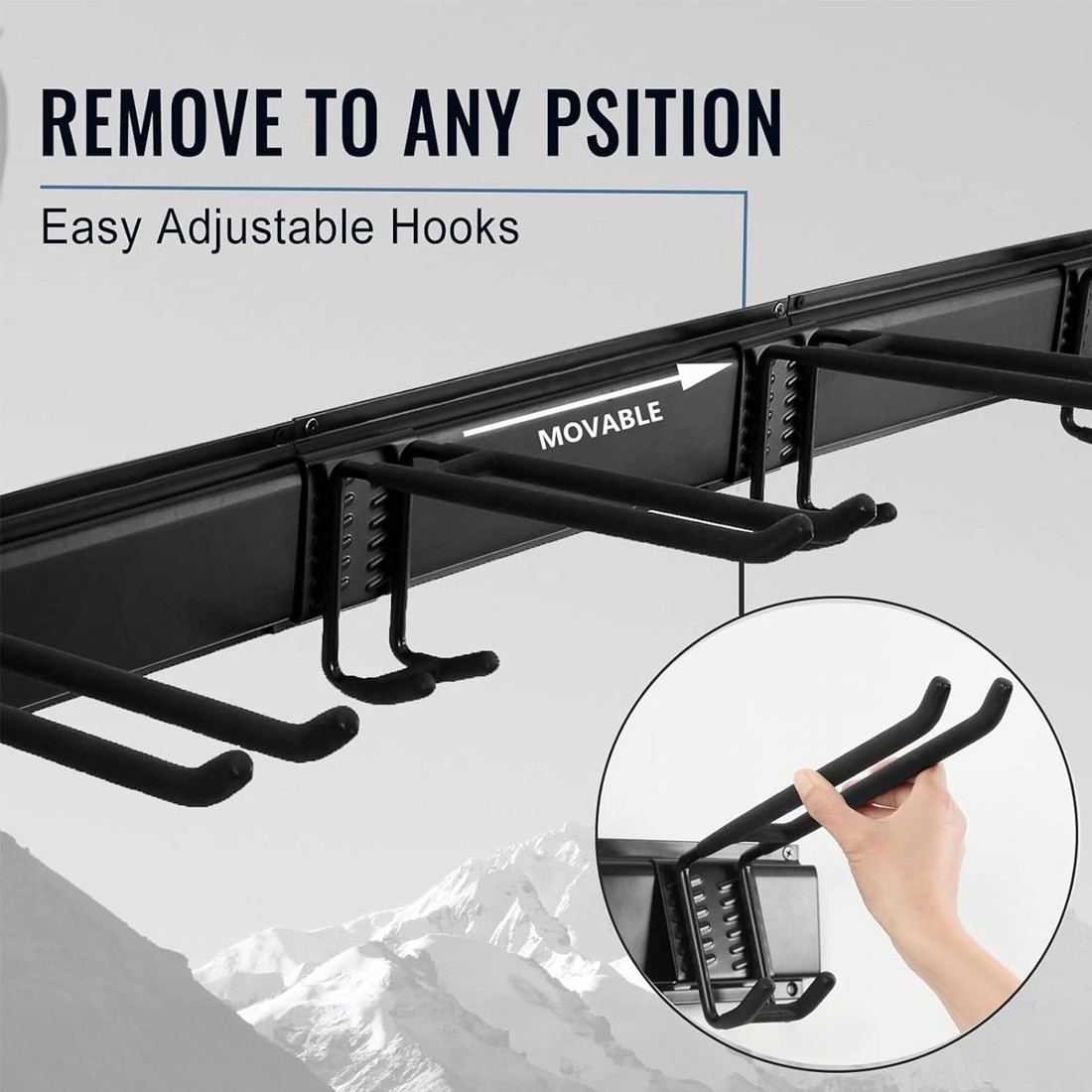 NEW 3x Garage Garden Tool Holder Storage Rack Shed Wall Mounted Organiser Long Hooks photo 5