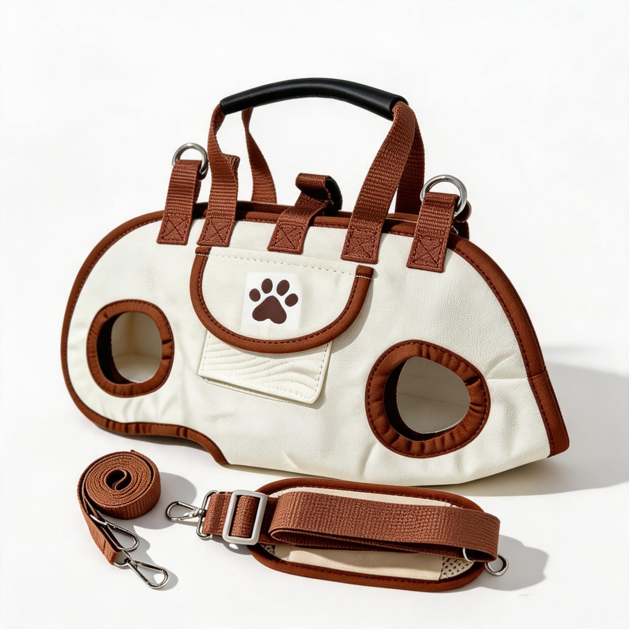 Small Dog Carrier Bag, Hands Free Pet Carrier Purse With Shoulder Strap & Leash Function, Portable Puppy Carrying Tote For Travel, Walking, Shopping And Daily Outings photo 1
