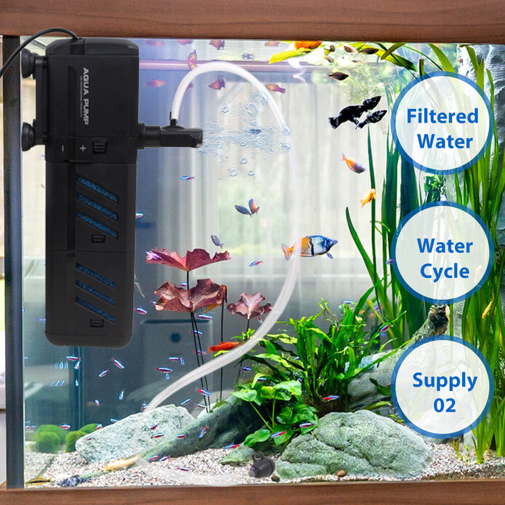 4 In 1 Aquarium Fish Tank Filter Water Pump Internal Purifier Filter Oxygen Wave photo 7