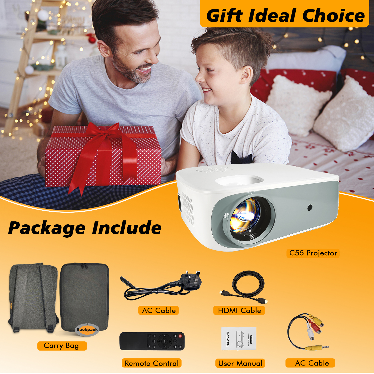 Native 1080P Projector 4K Support 9500 Lumens 5G WiFi Bluetooth 5.0 Movie Projector 400 Inch Display photo 6