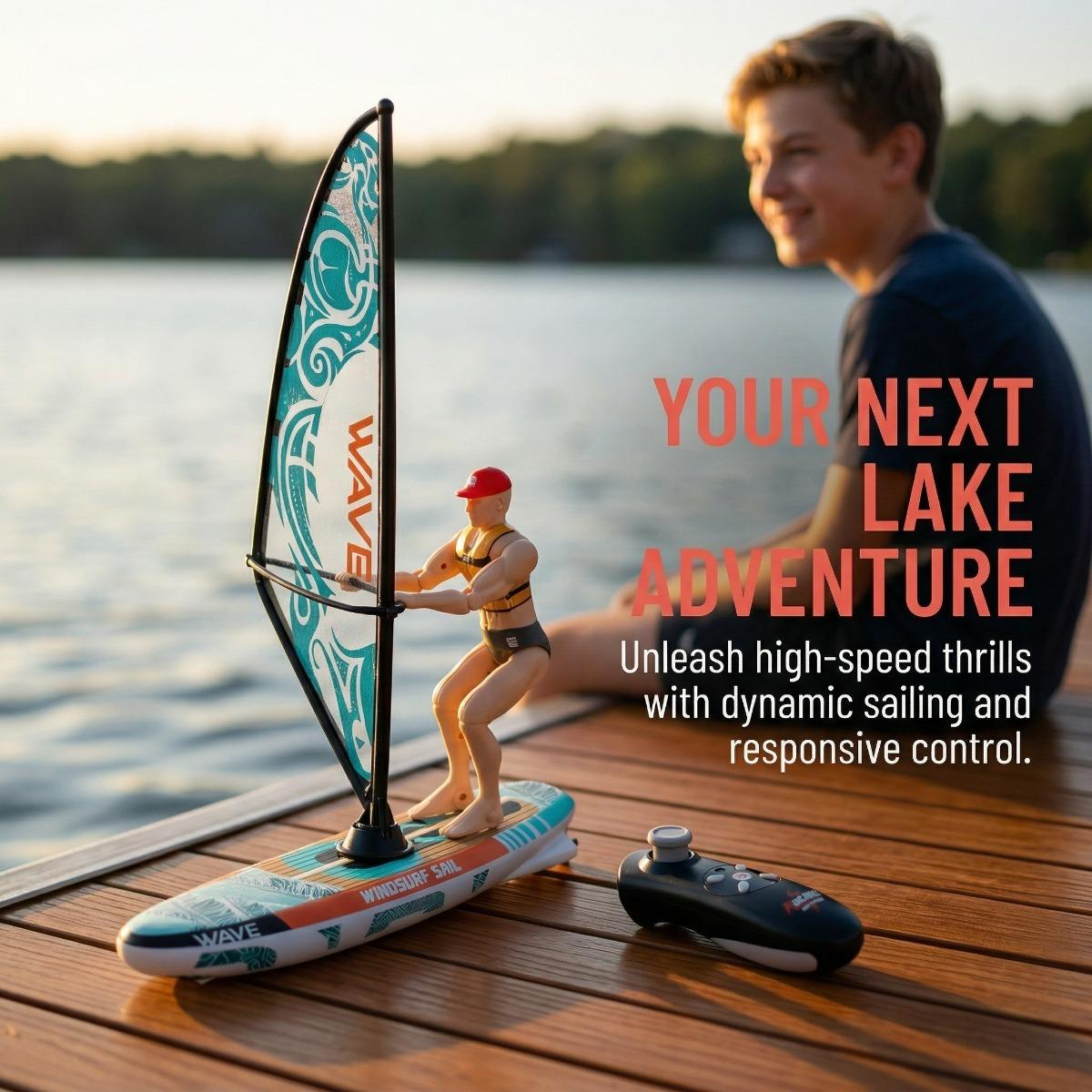 2.4GHz High Speed RC Racing Sailboat Toy  BPA Free, Rechargeable Battery Dual Speed Propeller photo 3