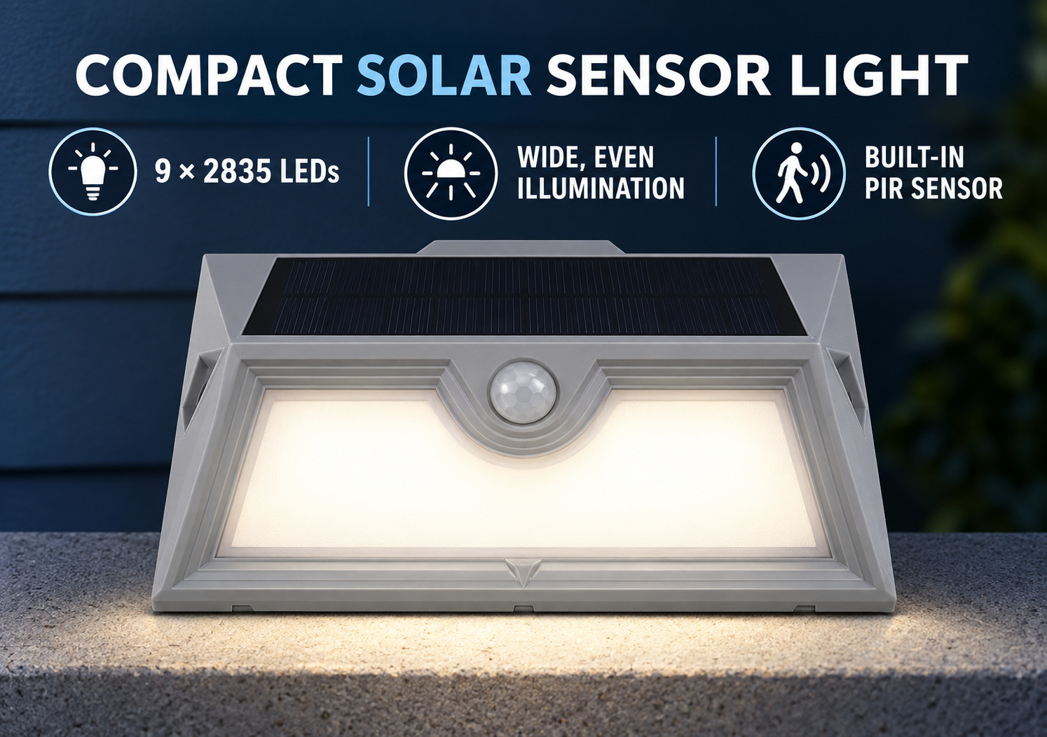 Solar Powered Rechargeable Motion Sensor LED Work Light For Auto Repair W122 0 6W Street photo 8