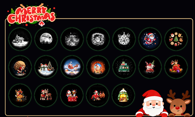 Christmas Projector Lights, USB Plug-in Starry Sky Night Light With 16 Projection Films, 360 Rotatable Santa Snowman Pattern Projector Lamp For Bedroom Living Room Christmas Party Home Decor, Ideal C photo 4