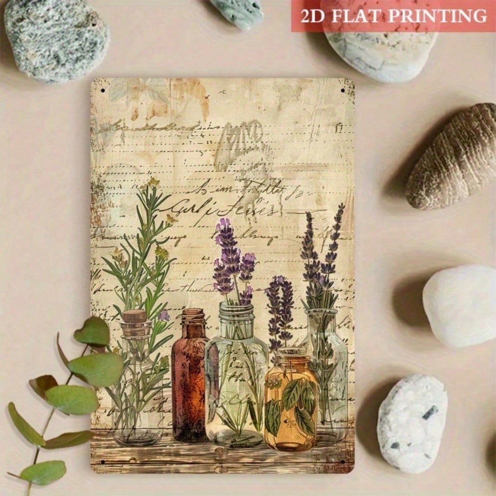 Vintage Herbal Bottle Metal Sign 8x12, 2D Flat Botanical Plant Print Tin Art photo 5