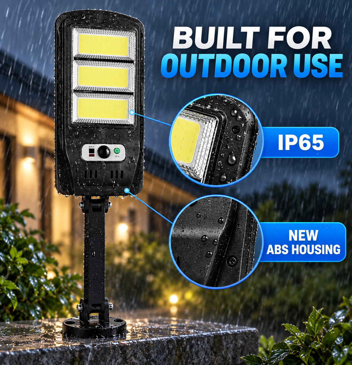 Solar Powered Rechargeable Motion Sensor Waterproof LED Work Light 20W 1500mAh For W756 3 Street photo 7