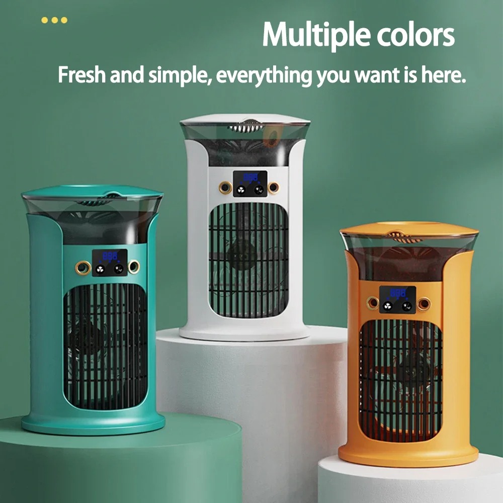 Portable Mini USB Desktop Air Cooler Fan  Suitable For Home, Room, And Camping Use Combines Humidification, Cooling, And Night Light Functions. photo 3