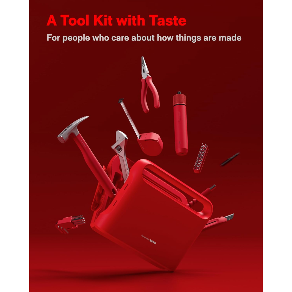 40 Piece Tool Kit, Household Tool Set W Smart Electric Screwdriver LED, 3 Torque 14 Tools & 26 Accessories Pro Grade Compact photo 4