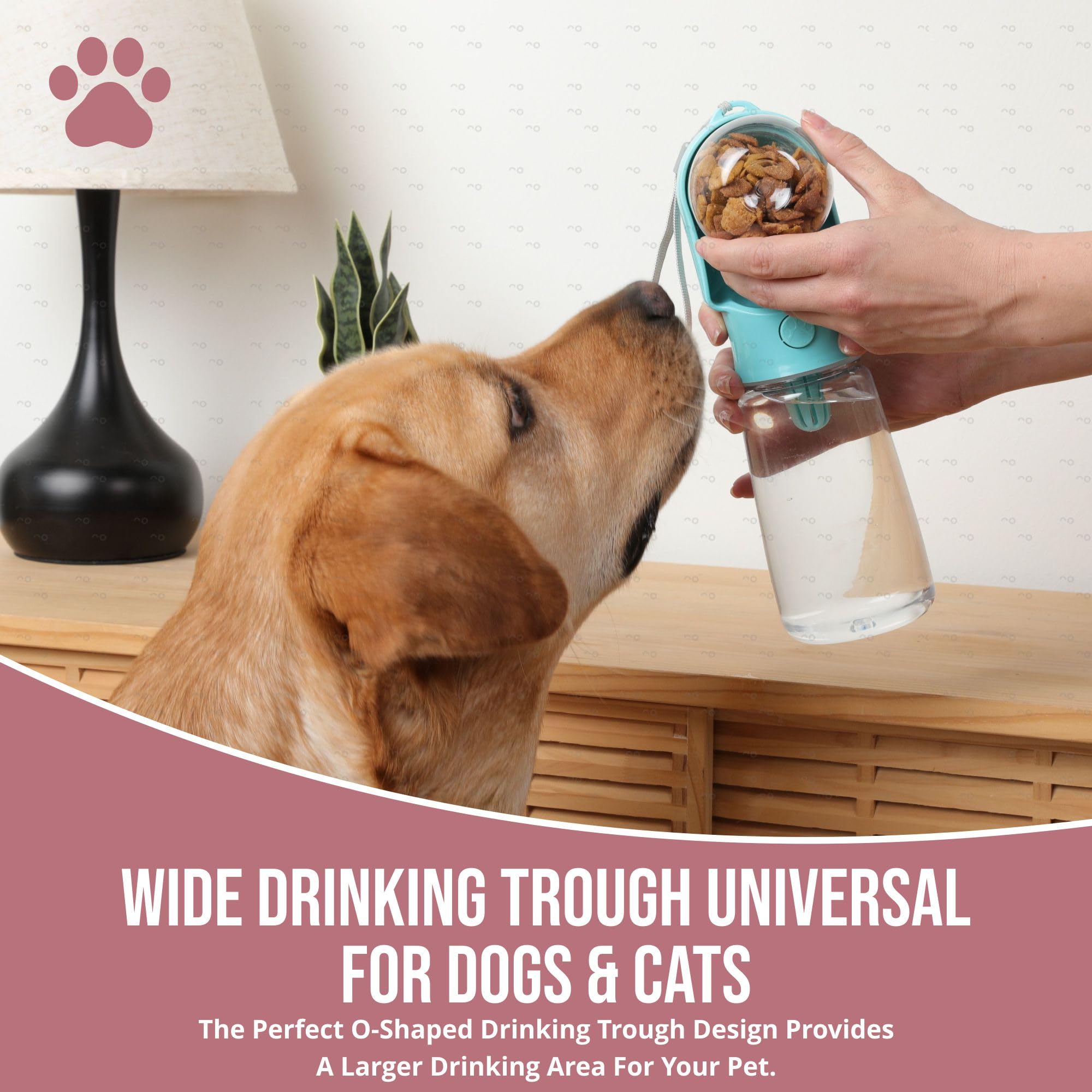 Leak Proof Portable Dog Water Bottle With Bowl  Travel Pet Water Dispenser For Walking & Hiking  Food Grade Plastic  Choose From 3 Colors photo 3