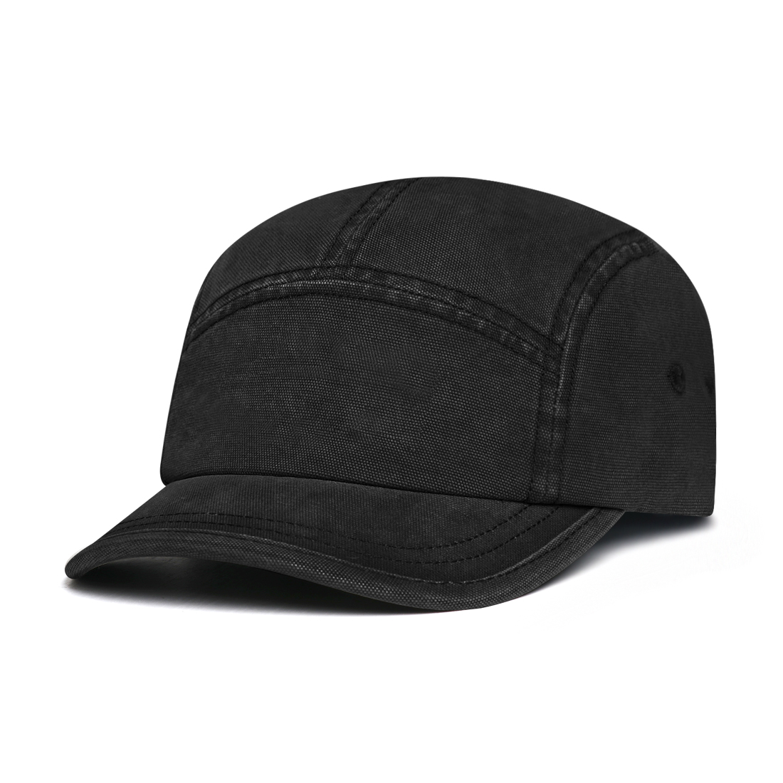 Fashionable And Simple Light Board Water-washed Distressed Baseball Cap With Short Brim, Five-piece Construction, Workwear Style Hat For Outdoor And Daily Casual Wear photo 2
