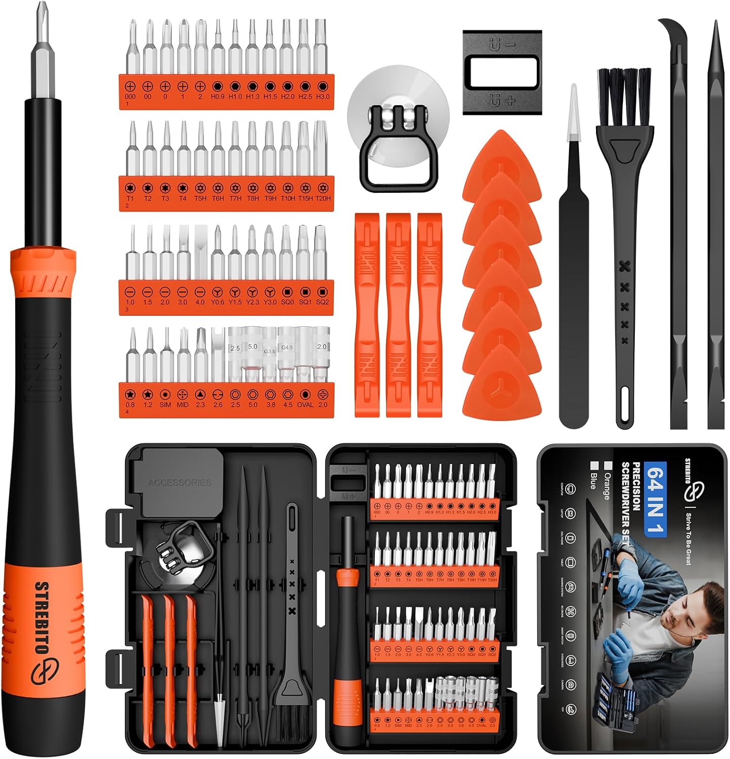 64-in-1 Magnetic Micro Screwdriver Set, Precision Hand Tool Kit With Torx Bits, Compact Repair Set For Electronics, Gadgets & More photo 1