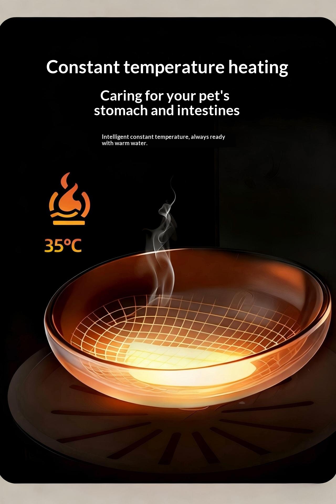 Smart Constant-Temperature 3L Pet Water Fountain With Clean-Water Separation & Tipping Mechanism. photo 2