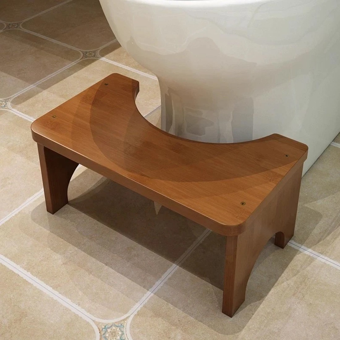 Bamboo Toilet Squat Stool Wide Bathroom Potty Step Non Slip Portable UK photo 5
