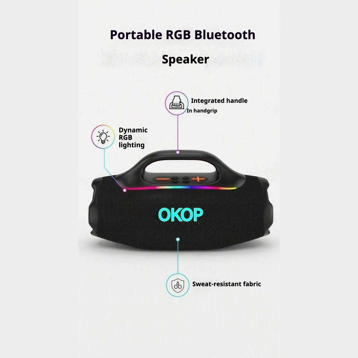 KP-879 Best-selling Wireless Bluetooth Speaker Portable Handle RGB Lighting Long Battery Life High Volume Factory Direct Stock photo 4