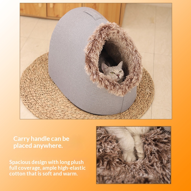 Cat Bed, Thickened And Warm For Winter, Enclosed Pet Bed, Portable For Small Dogs, Amazon Cross-Border Pet Supplies photo 4