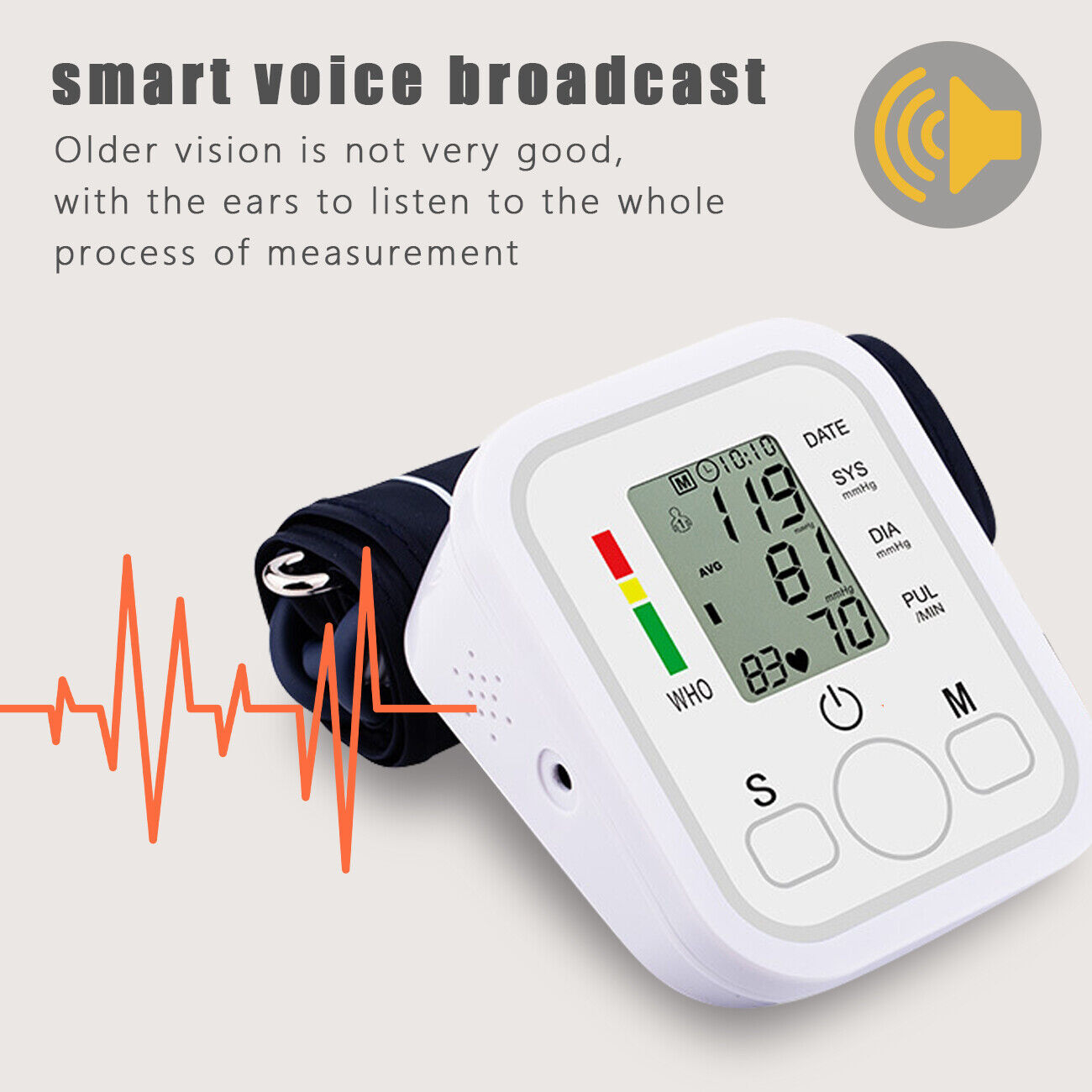 LED Digital Arm Blood Pressure Monitor BP Cuff Irregular Heartbeat Detection photo 1