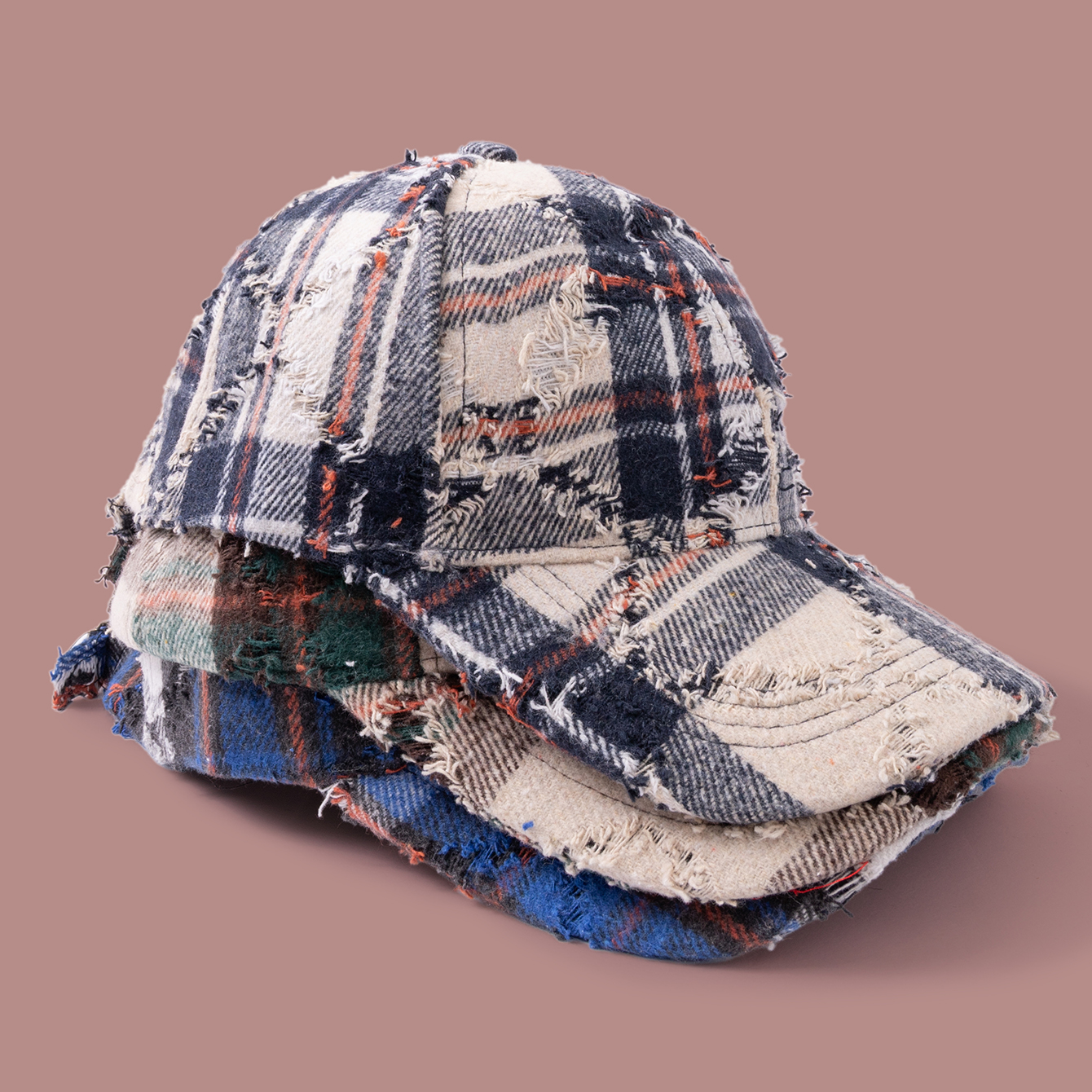 Cross-border Fashion Multi-color Patched Checkered Baseball Cap With Distressed And Brushed Finish - A Color-matched Hat For Daily Outings And Casual Wear photo 2