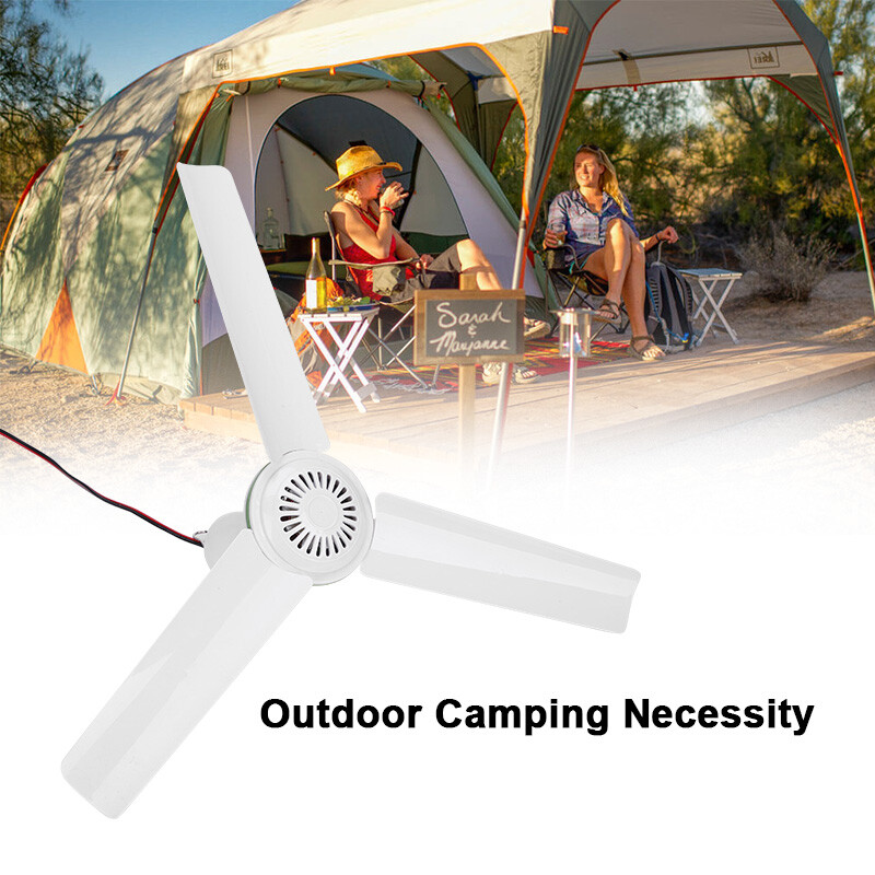 1-2x 12V Ceiling Fan Portable Solar Power 3 Blade 0.7AMP Caravan Camping Outdoor photo 8