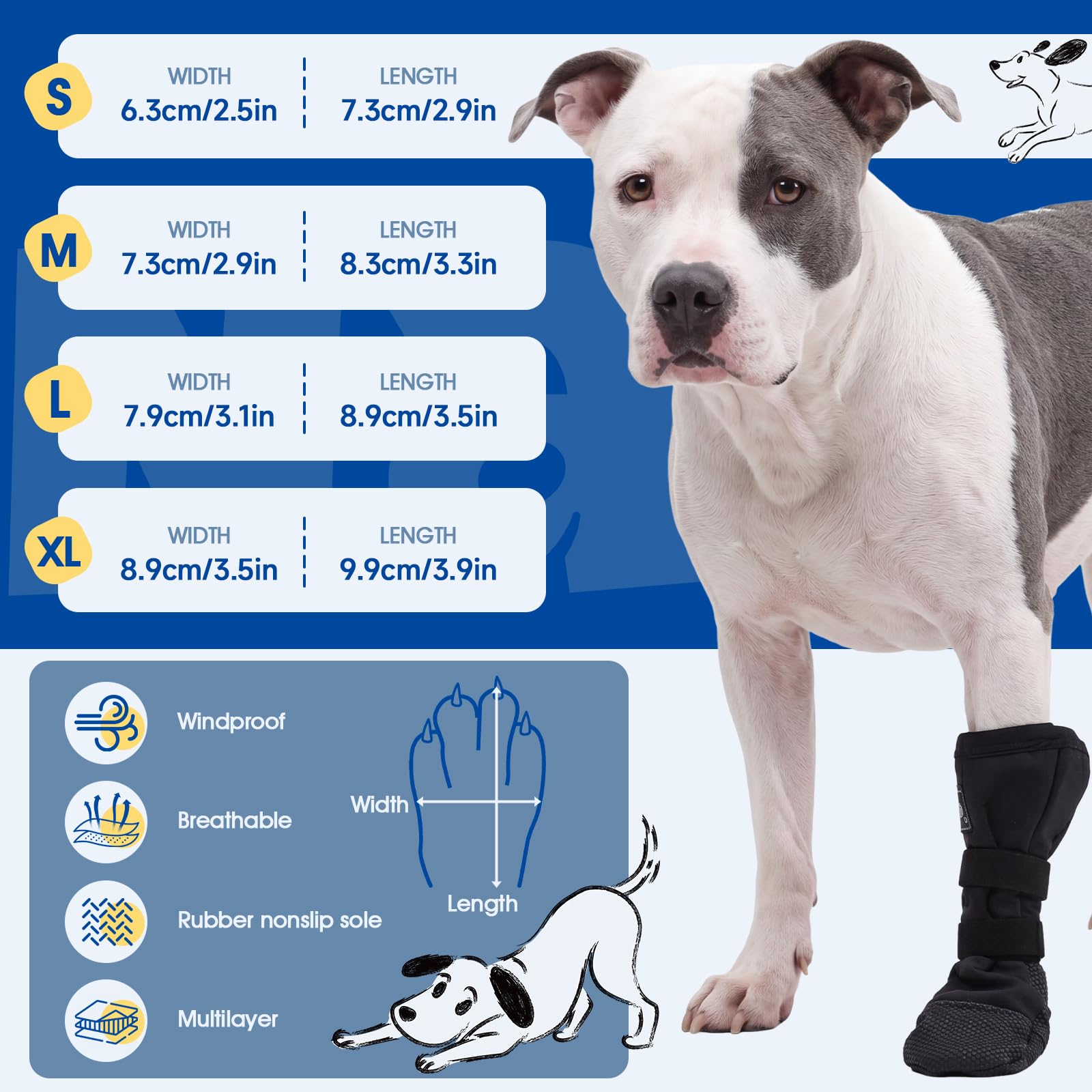 Breathable Dog Recovery Boot For Injured Paw,Anti-Slip Dog Booties  Dog Boot To Prevent Licking Biting And Keep Clean,Adjustable Shoe Paw Wound Protectors For Dogs,Foot Cover For Hot Pavement photo 5