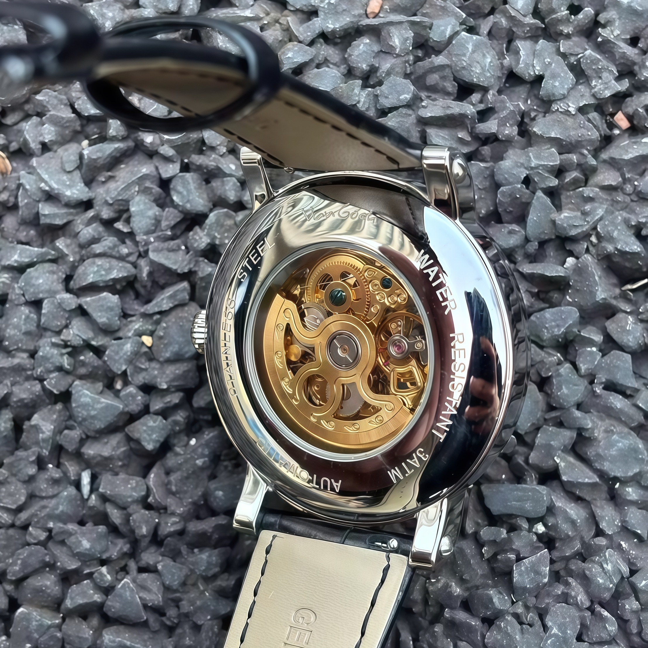 VAN GOGH Starry Night Series Blue Dial Skeleton Mechanical Movement Watch Daily Waterproof Starry Night photo 2