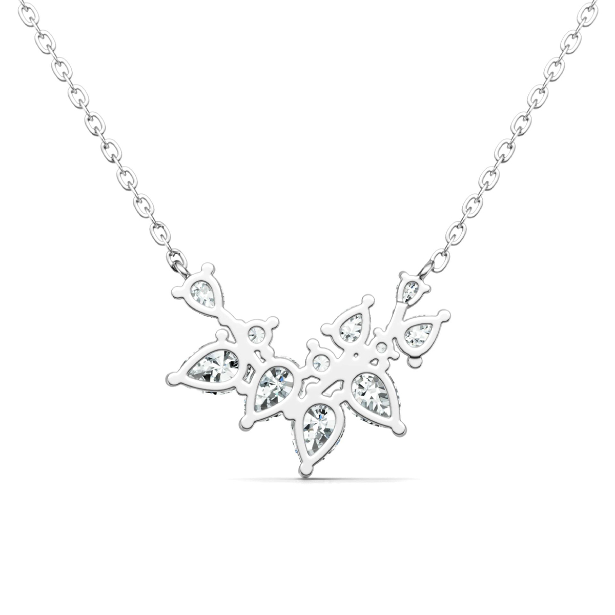 S925 Silver 3.4g Cluster Moissanite Necklace, D VVS1 Multi-shape Pendant, 40&5cm, GRA Certified photo 4
