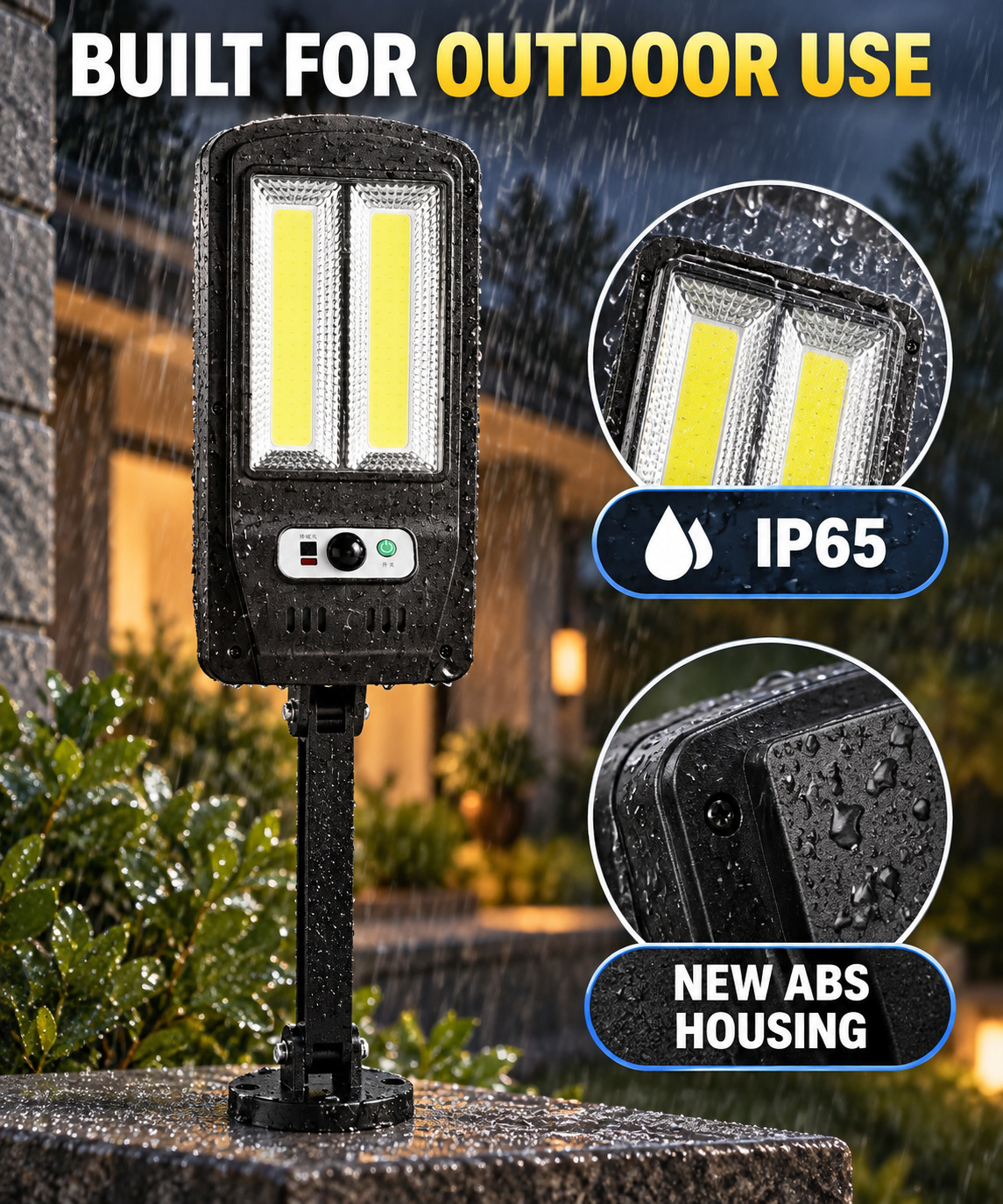 Solar Powered Rechargeable Motion Sensor Waterproof LED Work Light 20W 1500mAh For W756 2 Hour photo 3