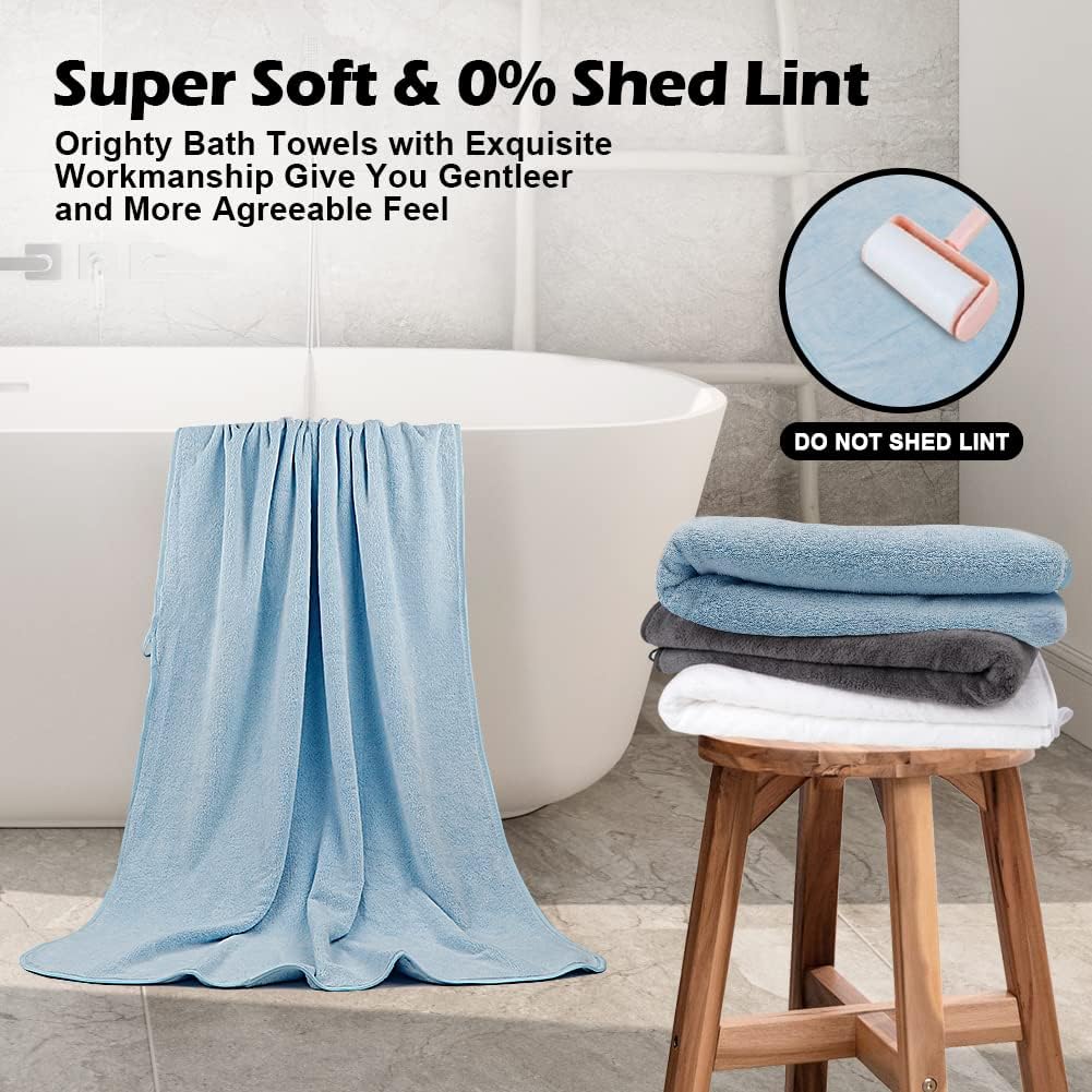 Blue Microfiber Bath Towels 2 Units, 27x54 Inch Soft Quick Dry Towels For Bathroom, Sports, Yoga, Spa And Fitness photo 5