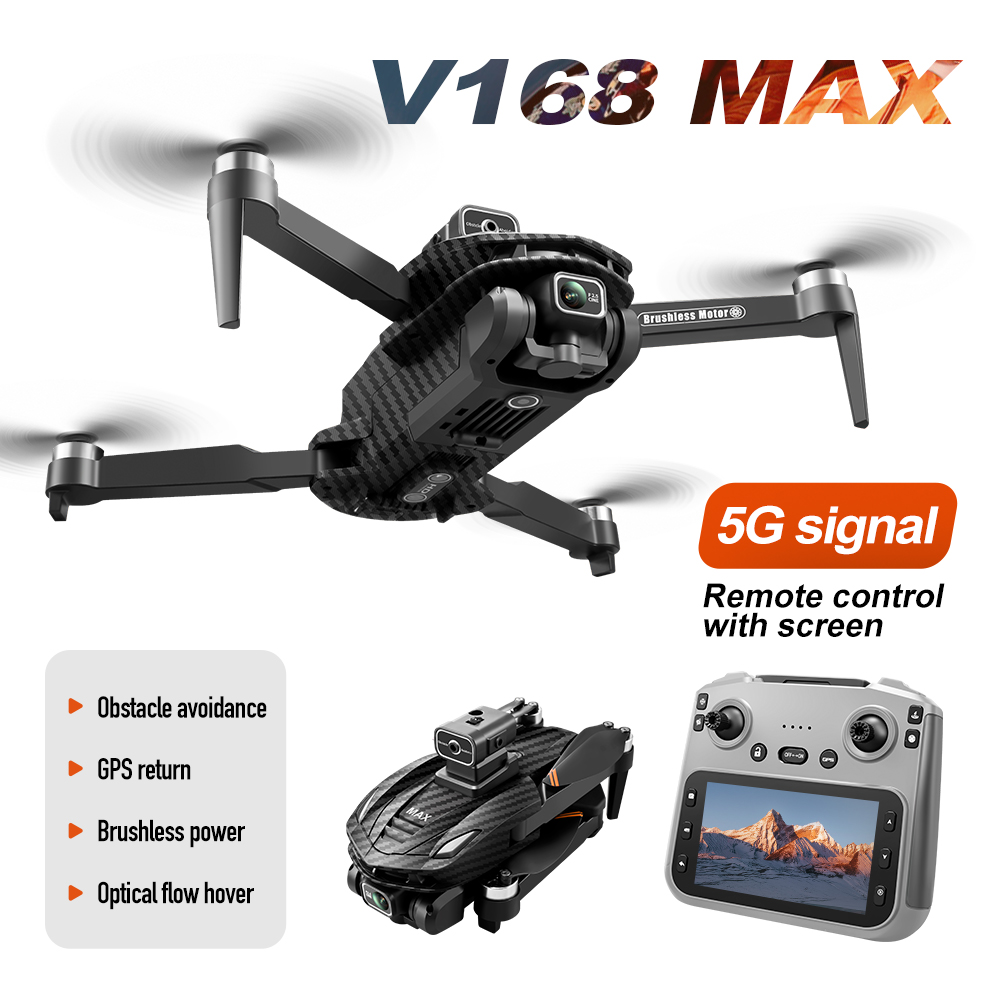 V168Pro Max Drone  8K HD, 4.5-inch Screen, With GPS Positioning Function, And Carbon Fiber Pattern Finish. photo 7