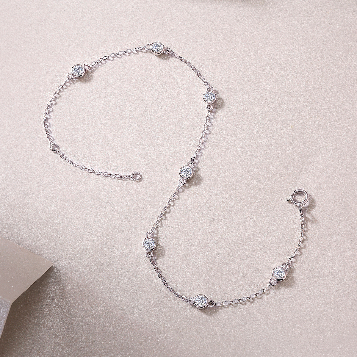 S925 Silver 1.4g Moissanite Bracelet, 7pcs 3mm D VVS1 GRA Certified, 16&5cm Adjustable photo 6