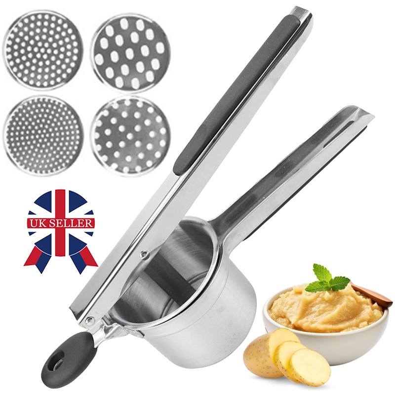 Heavy Duty Steel Potato Ricer Puree Masher Juicer Vegetable Fruit Press Maker photo 2