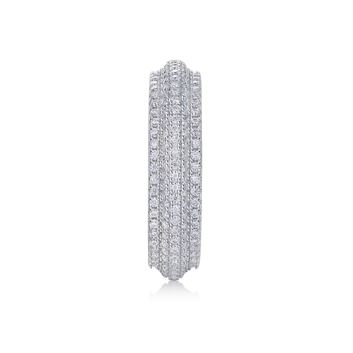 S925 Silver 3.8g Platinum Plated Moissanite Ring, 5.5mm 290pcs D VVS1 Eternity Band, GRA Certified US 5-9 photo 4