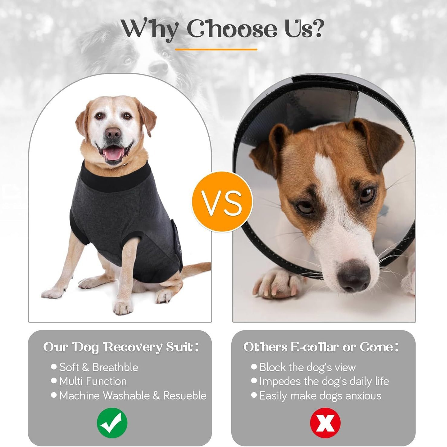 Dog Recovery Suit For Neuter Spay,Anti-Licking Dog Surgical Bodysuit  Soft Dog Recovery Onesie Protects Abdominal Wounds, Easy To Wear, Easy Potty Breaks, E-Collar Cone photo 5