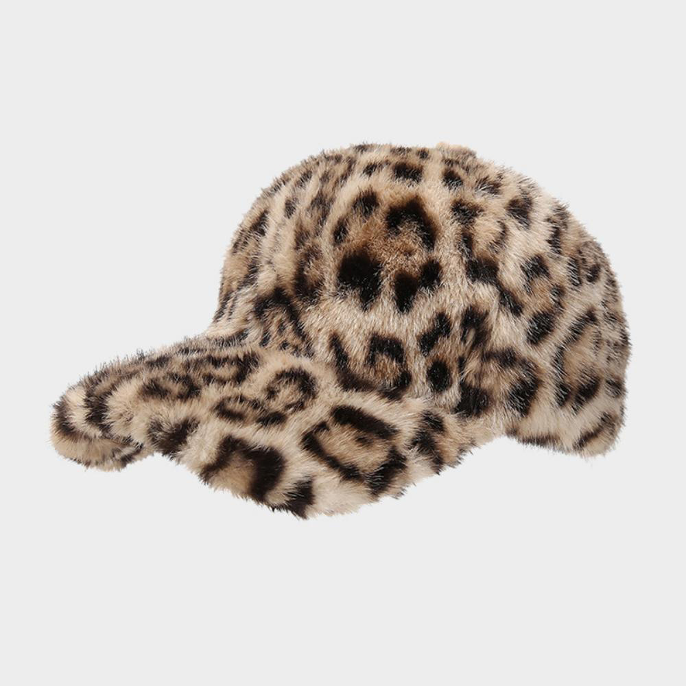 Fashionable Retro Plush Leopard Print Warm Baseball Cap In Korean Style. Stylish And Versatile, Perfect For Outdoor Wear. Duckbill Hat photo 5