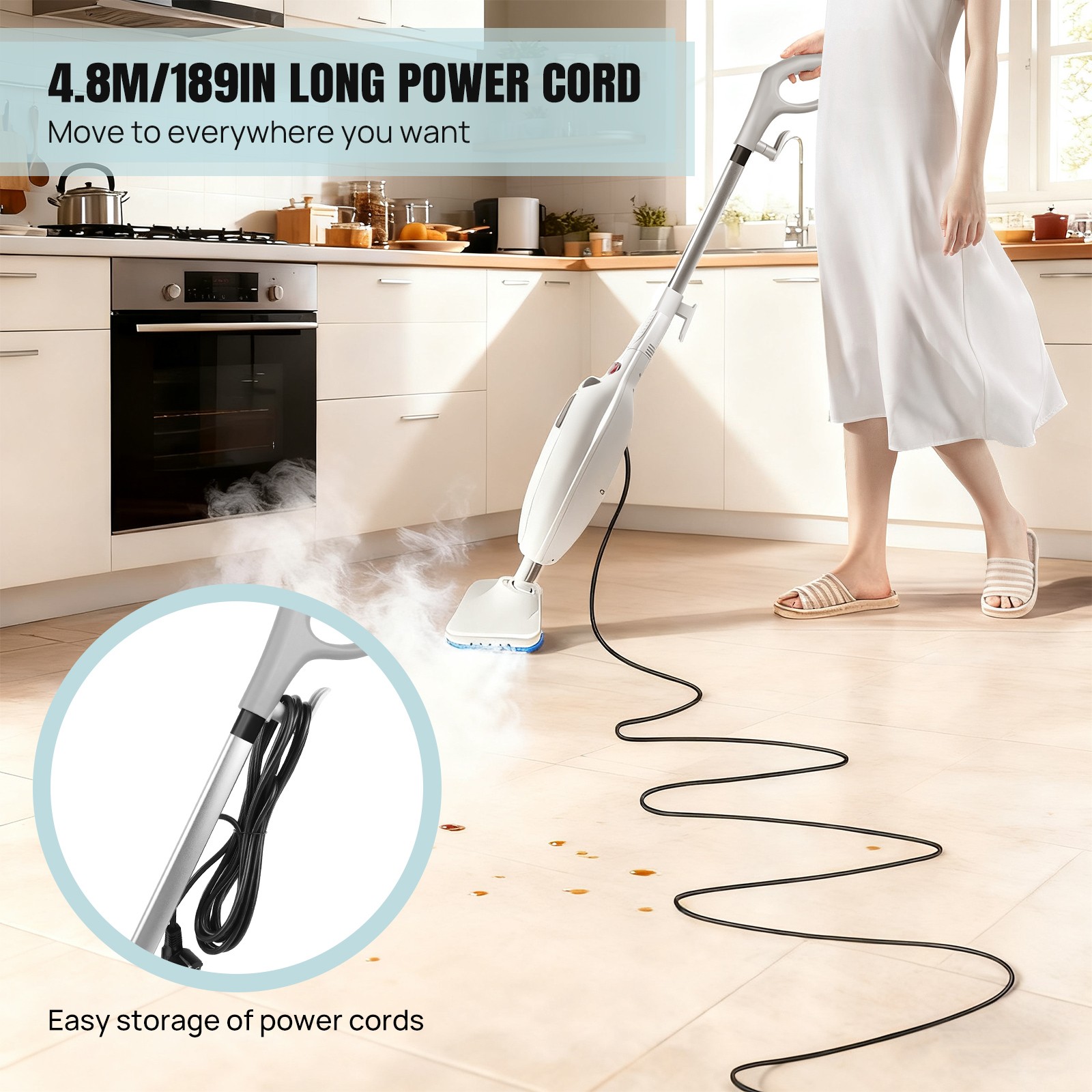 4000w Electric Steam Mop Floor Cleaner Handheld Carpet Windows Washer Home photo 5