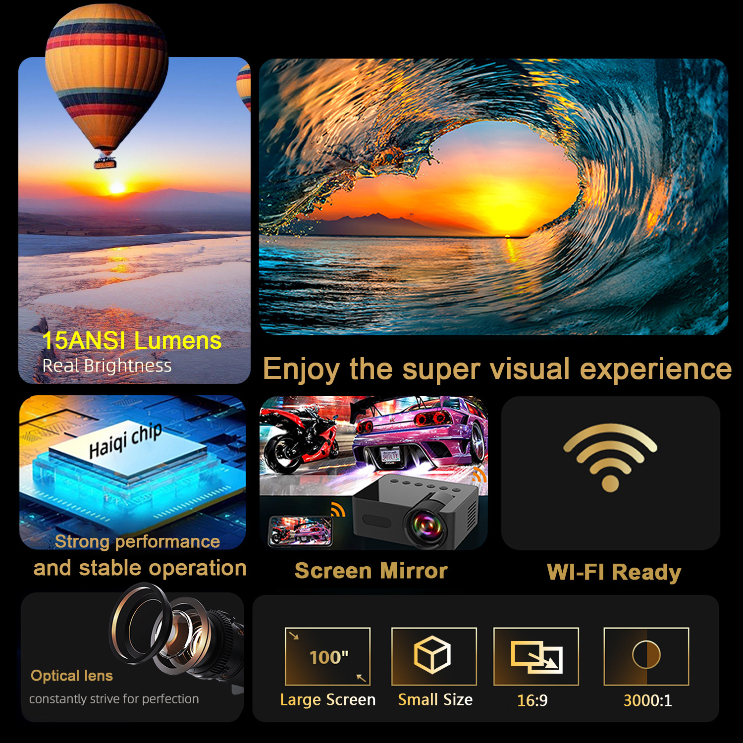 New YT100 Portable Mini Home Projector photo 5