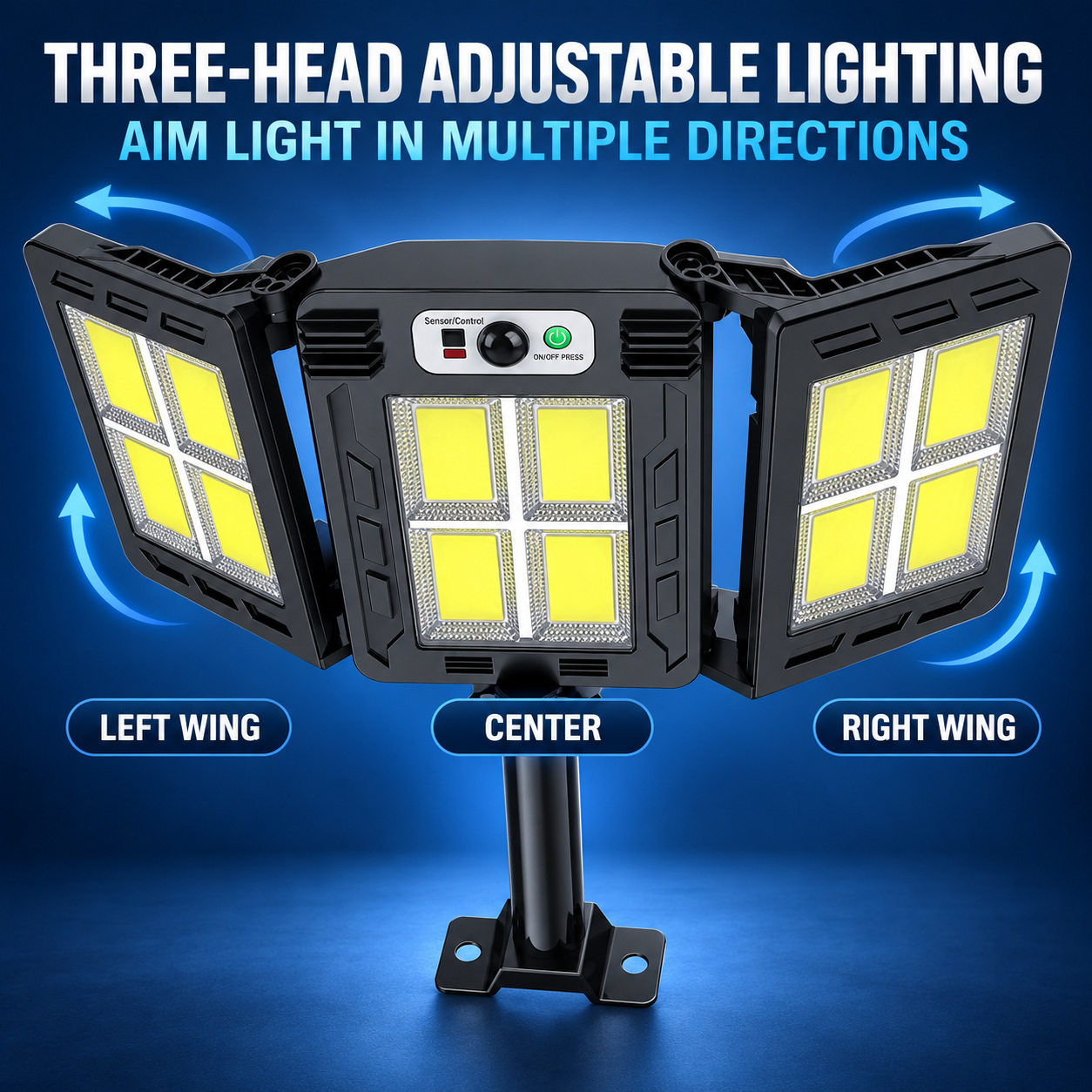 Solar Powered Rechargeable Motion Sensor COB LED Work Light 3000mAh For Auto W786 4 Battery photo 2