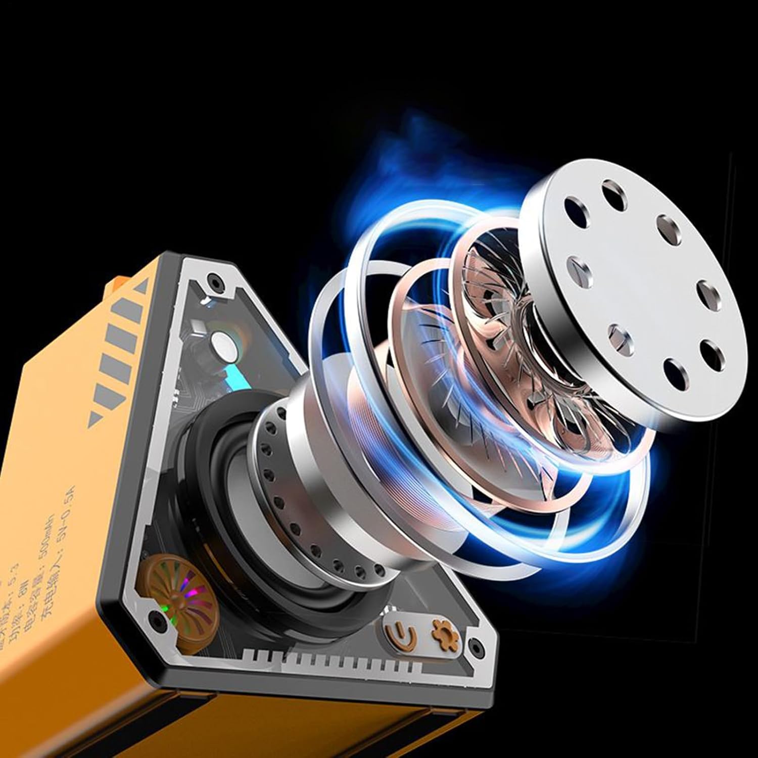 Cross-border V2 Wireless Bluetooth Audio Outdoor Portable Mecha Subwoofer Dual-machine Interconnected Mini Desktop Small Speaker-orange photo 7