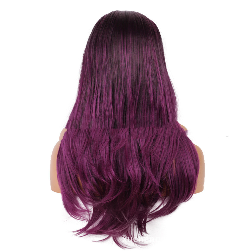 Gradient Color Inner Buckle Long Curly Hair High Temperature Silk Color Lace Headgear photo 6