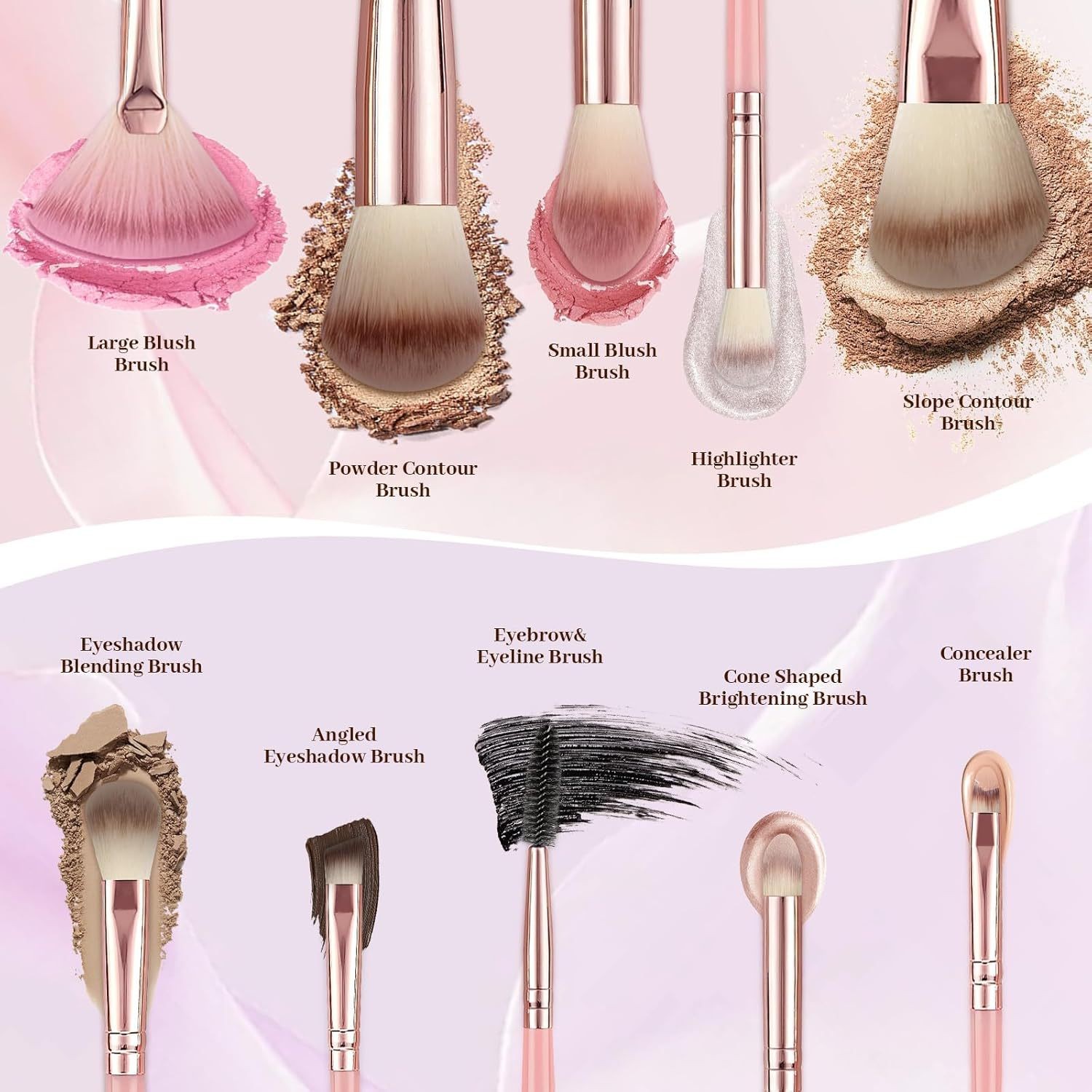 25 Pieces Makeup Brush Set Professional Cosmetic Beauty Tools For Face & Eyes photo 3