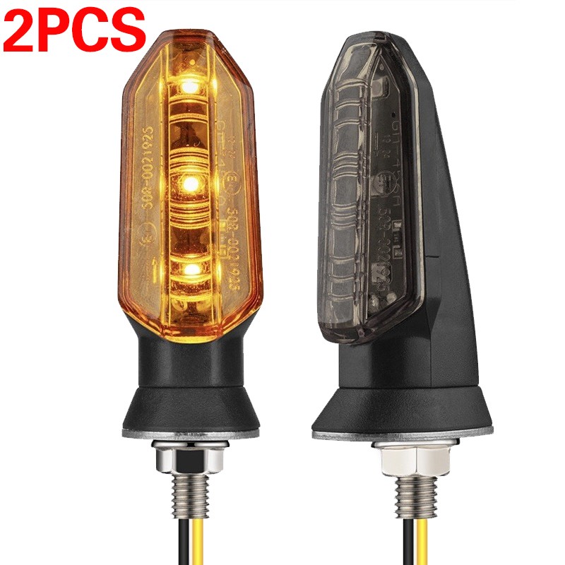 2Pcs Motorcycle Motorbike Turn Signal Lights Indicators Lamp Amber Mini LED 12V photo 6