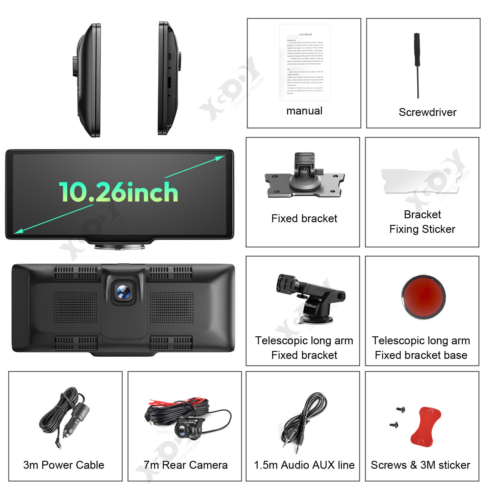 4K 10.2in Touch Dash Camera Cam Dual Car Recorder For CarPlay Android Auto OZ photo 5