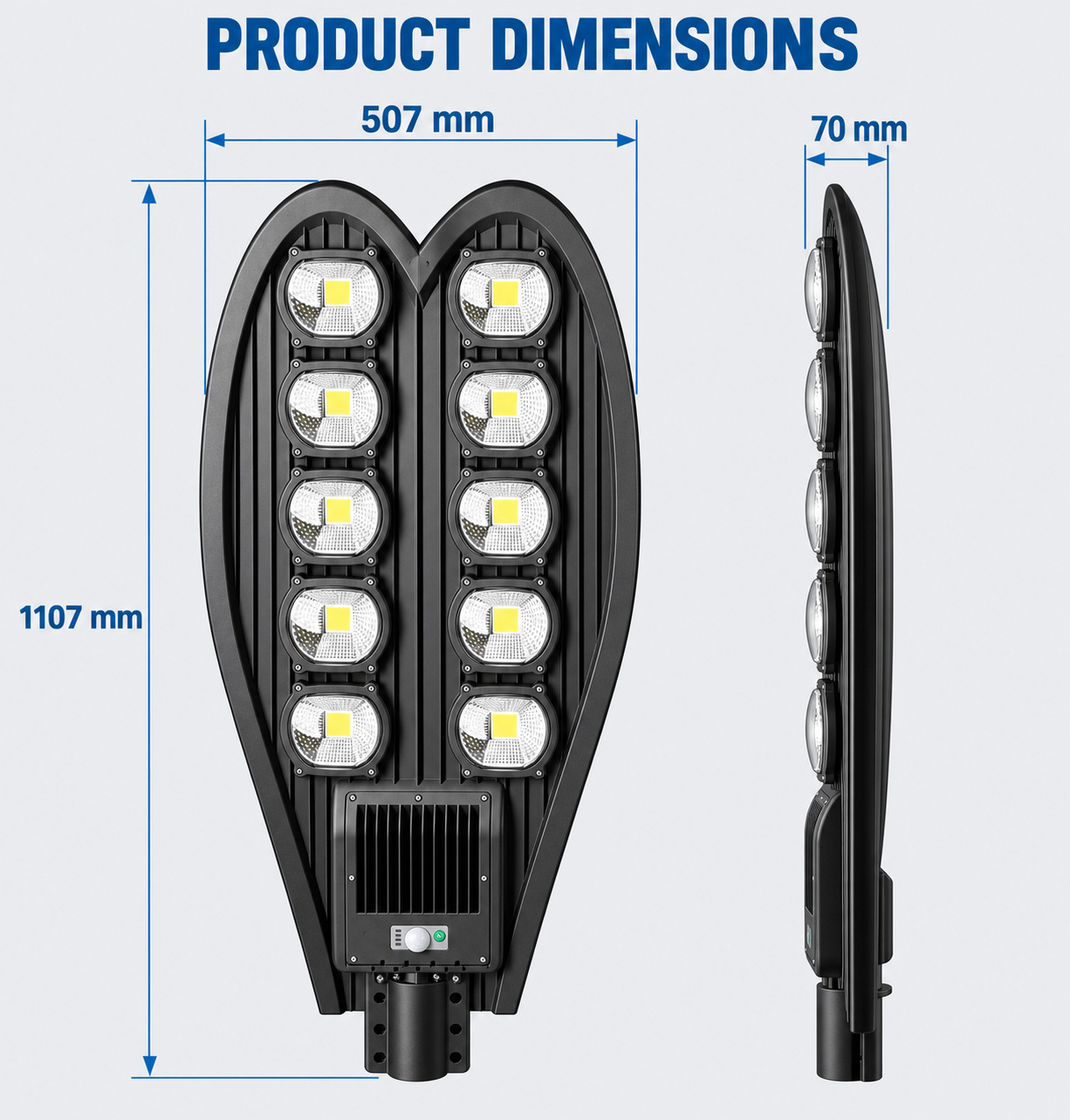 Solar Powered Motion Sensor Waterproof COB LED Work Light For Auto Repair W765B Street 30W photo 5