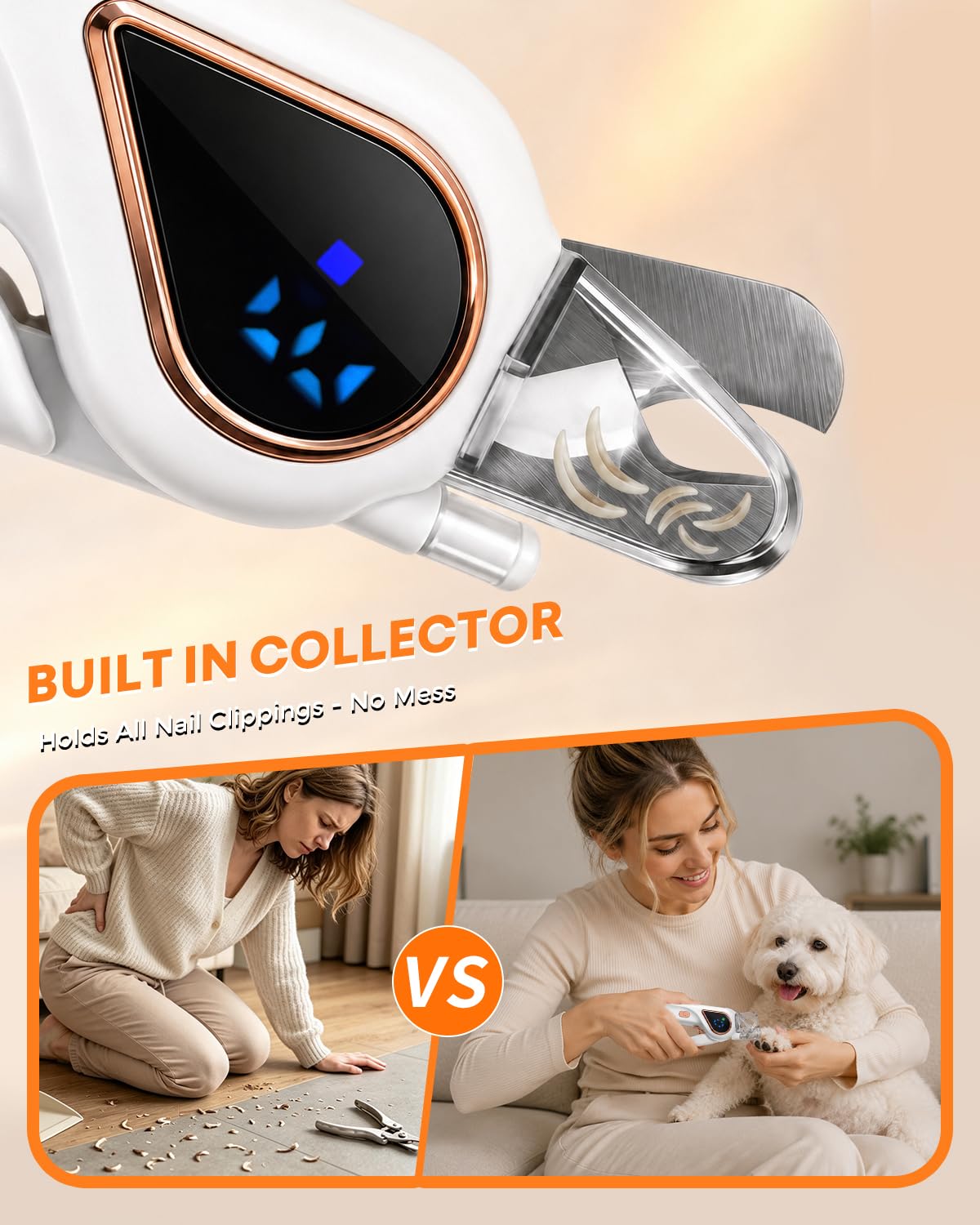 2-in-1 Dog Nail Clippers & Cat Grinder With Dual LED Lights 3 Speeds Grinder, Quick Sensor, Safety Guard, Safety Lock, Type-C, Low Decibel Grinder For Small Medium Large Dogs & Cats photo 8