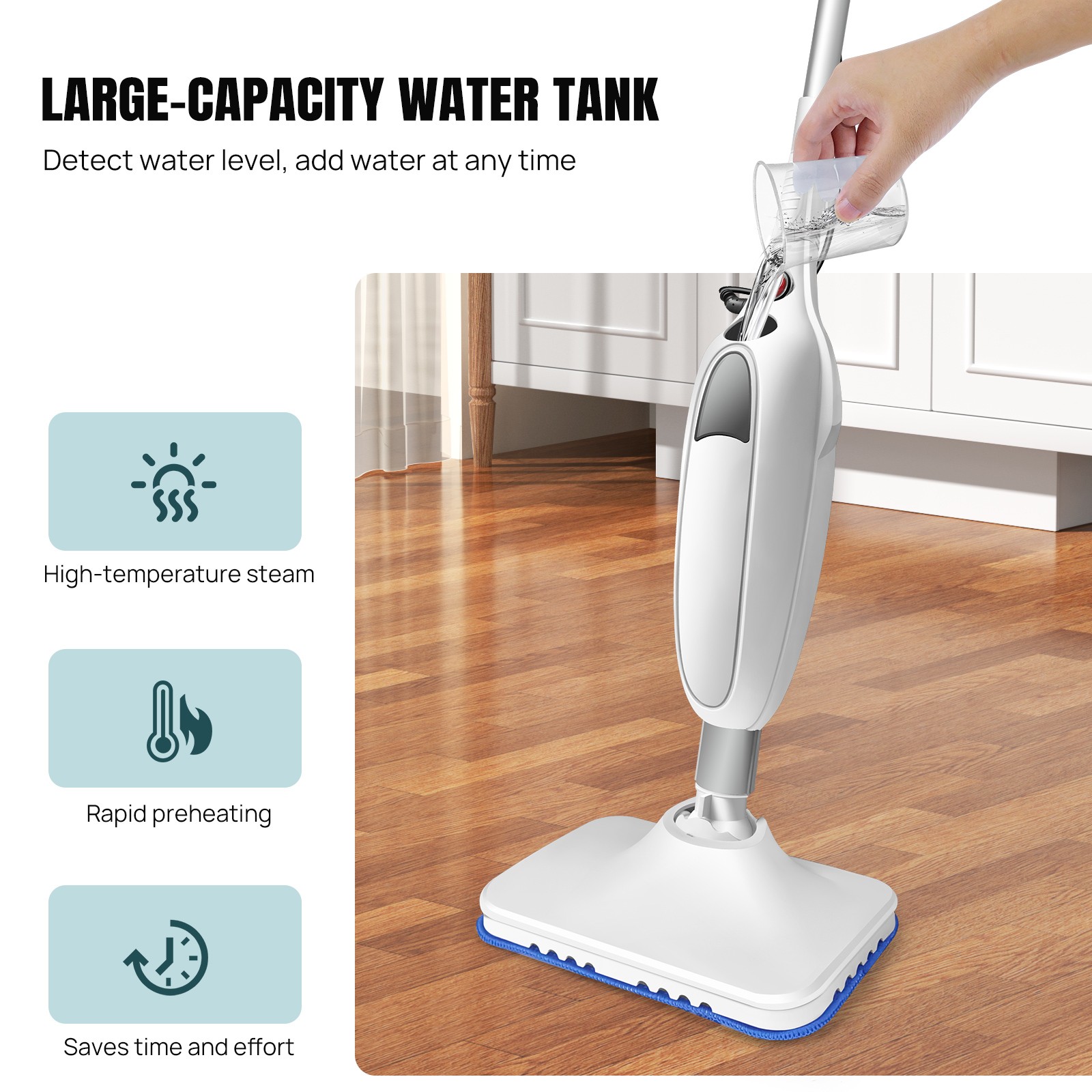 4000w Electric Steam Mop Floor Cleaner Handheld Carpet Windows Washer Home photo 8