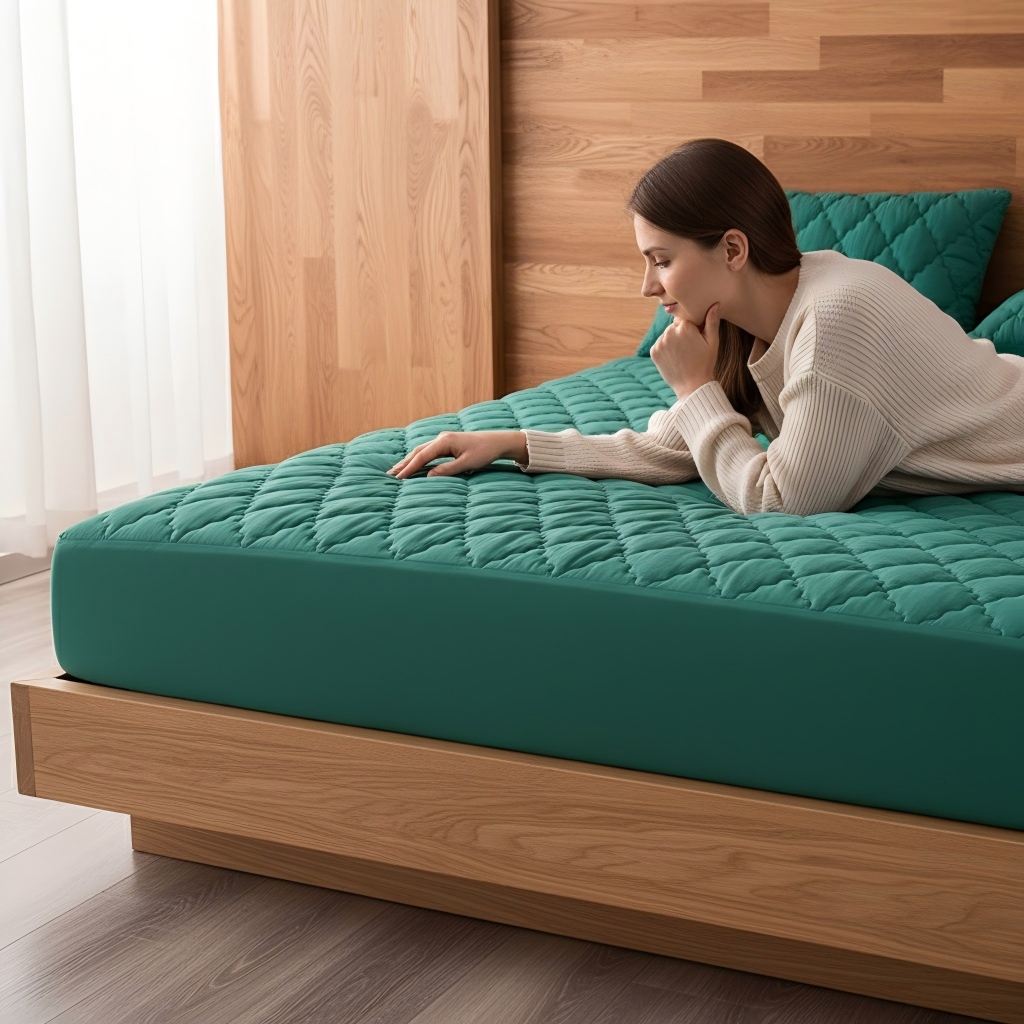 1PC Stretch Quilted Mattress Fitted Sheet Waterproof Bed Cover Deep Pocket Bedding Sheet photo 1