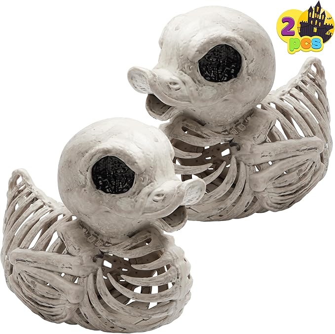 2-Piece 4.5-Inch Duck Skeleton Halloween Decorations Plastic Bone Props For Graveyard, Yard And Party Decor photo 2