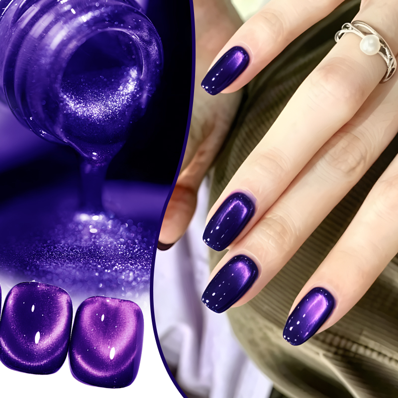 MS RAINBOW Amber Gold Cat Eye Gel Polish 06, Magnetic Cat Eye Nail Gel, Soak Off UV LED Nail Art Varnish For Salon Home DIY photo 5