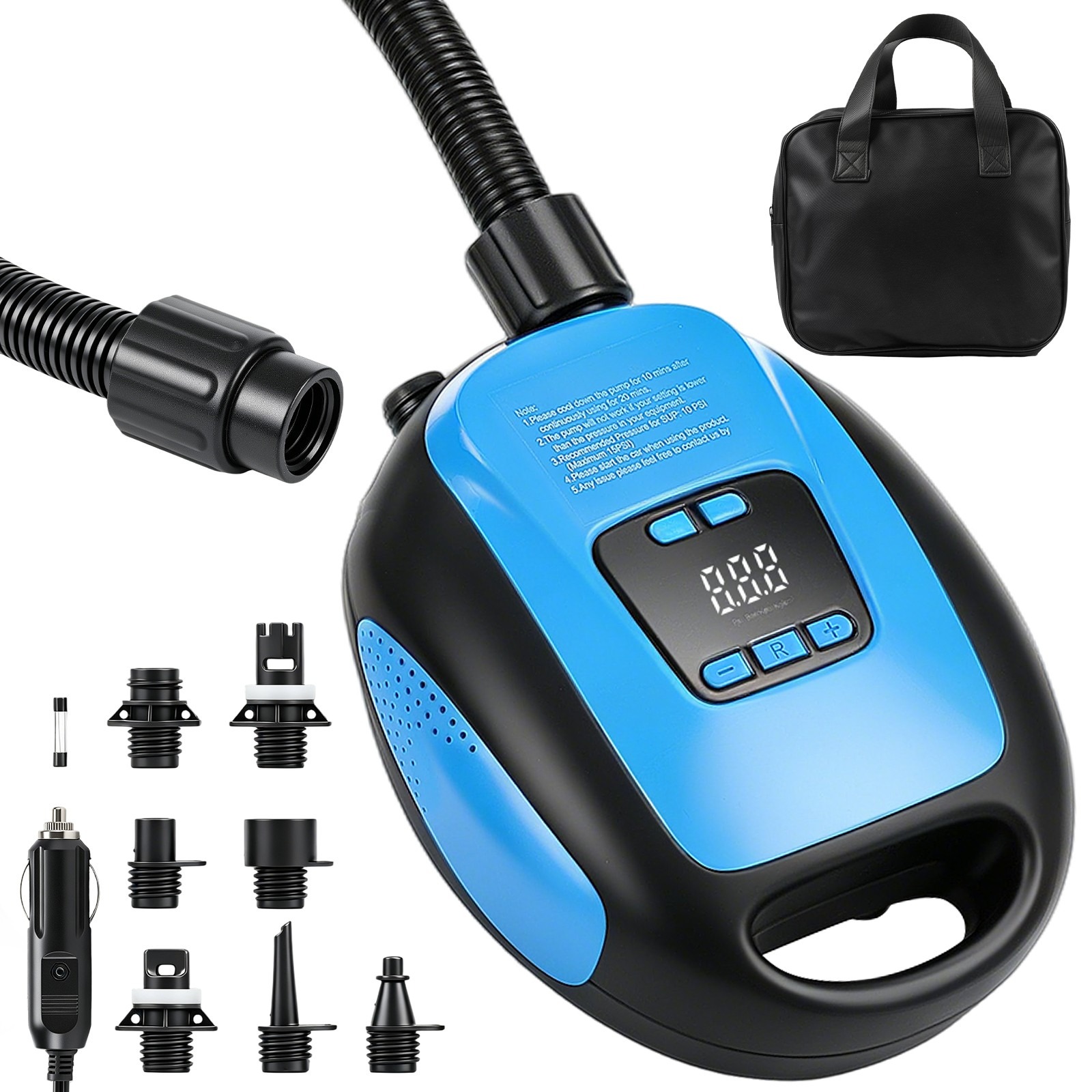 12V SUP Electric Air Pump 20PSI Max Digital LCD For Paddle Board Inflatable Boat photo 2