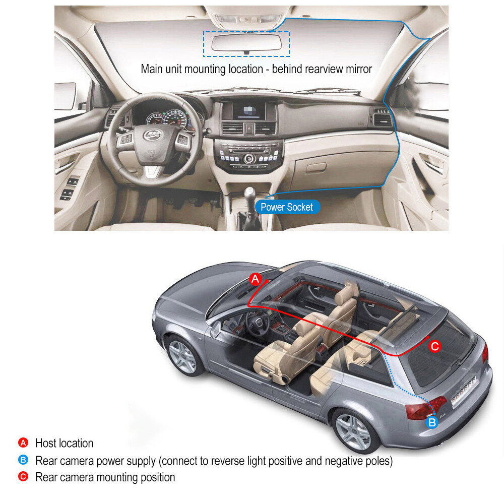 1080P Car Dash Camera Dual Front Rear Video DVR Recorder Night Vision G Sensor photo 3