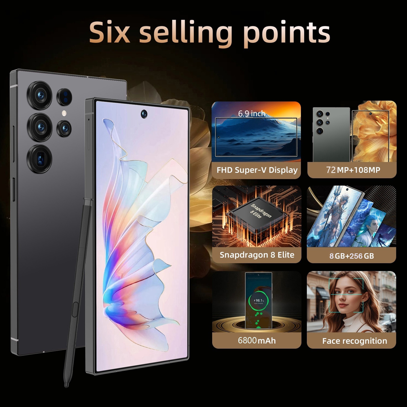C25 Unlocked Phone Smartphone 8GB 256GB Android14.0 6800mAh 6.8inch 5G photo 1