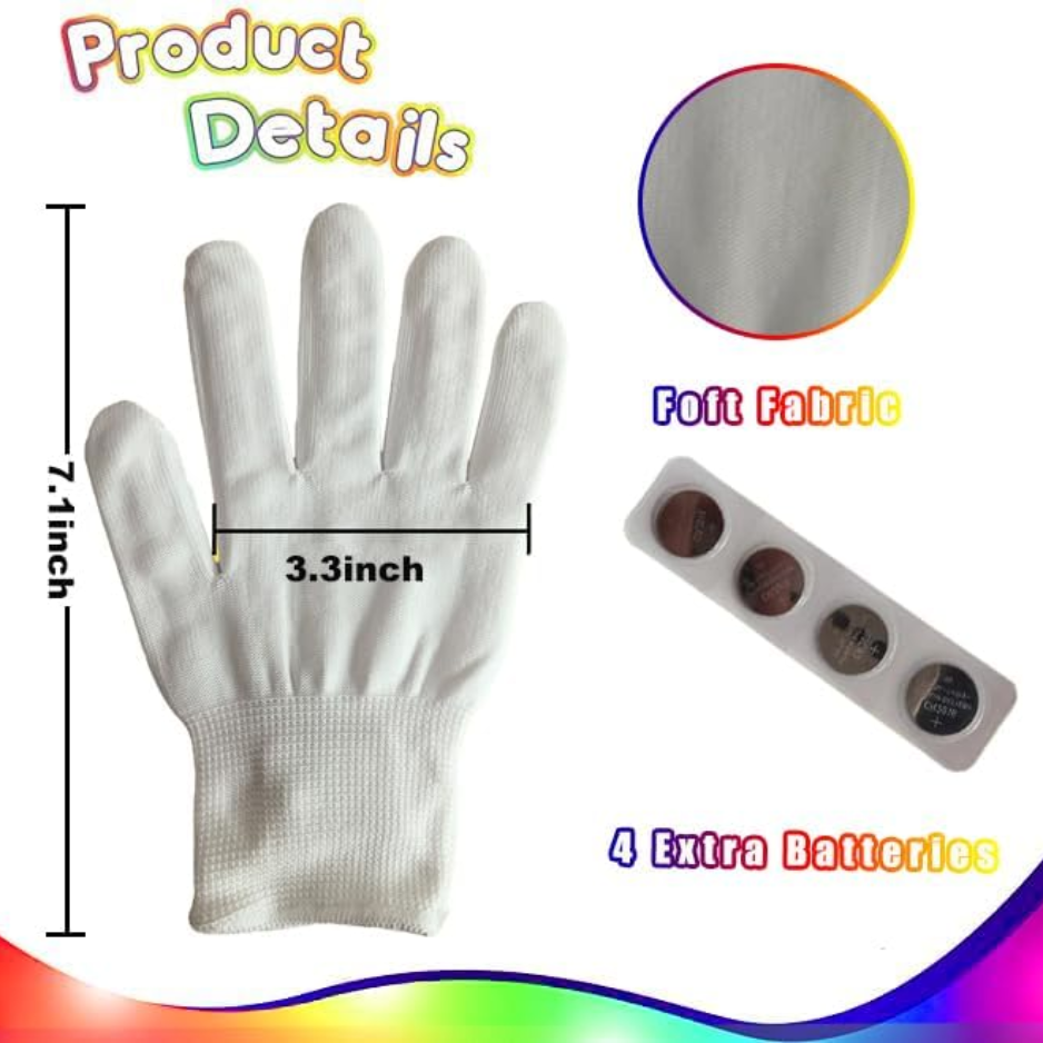 Kids Toys 12 Colors LED Gloves Cool Toys For Age 3-6 Years Old Boys Girls Halloween Costumes Light Up Gloves Stocking Stuffers Christmas Birthday photo 3